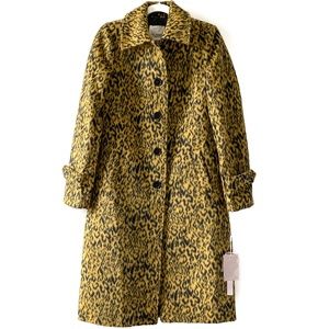 Avec Les Filles Leopard Single Breasted Coat